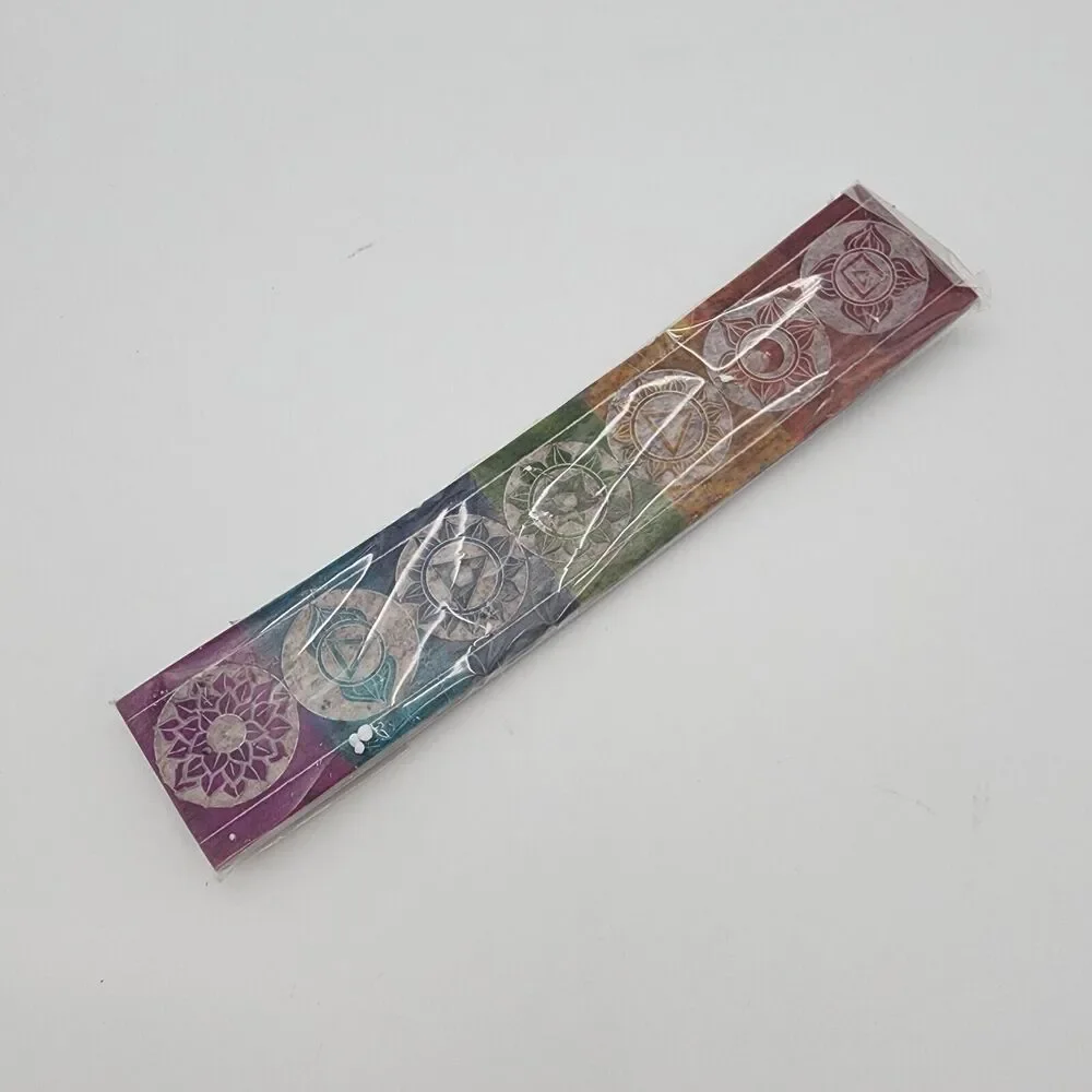Boho Incense Stick Holder Curved Soapstone Chakra Diwali Multicolor Decor Crocon